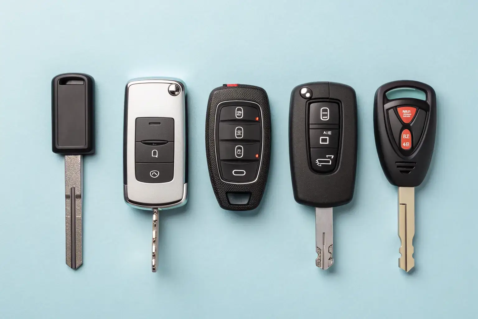 Professional mobile auto locksmith using key-cutting equipment near a modern vehicle